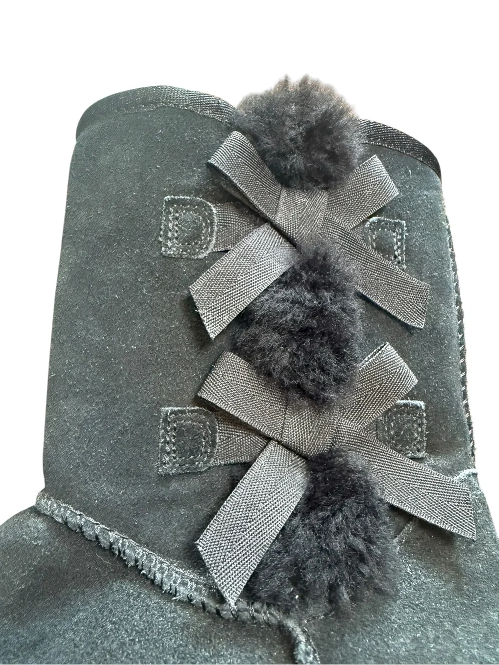 Koolaburra by UGG Black Faux Fur Bow Mid Boots Women’s US 8